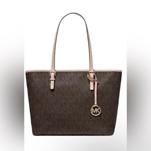Michael Kors Brown and Tan Tote Bag